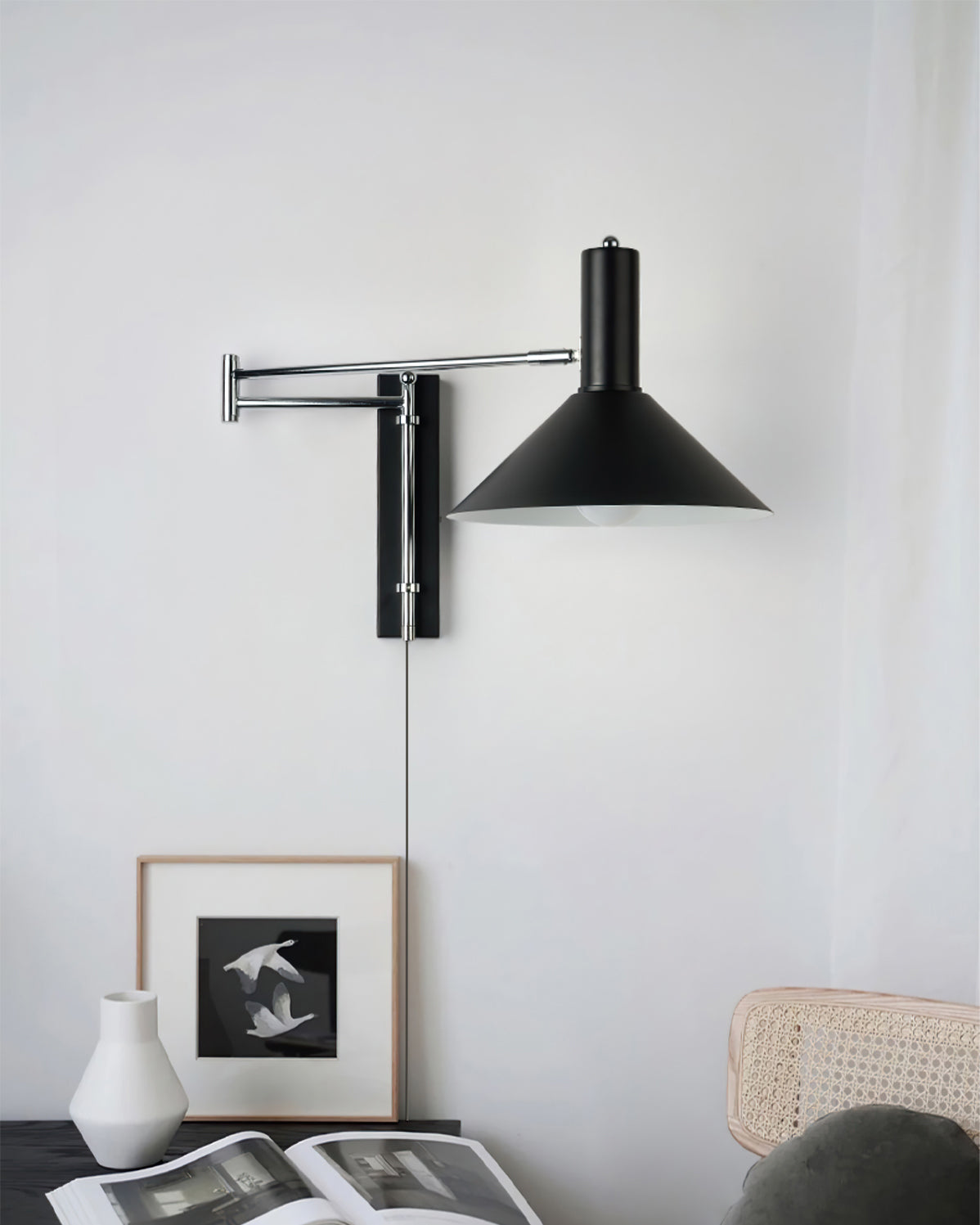 Wall-Mounted Adjustable Arm Light Fixture
