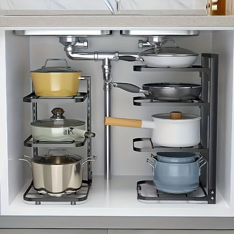 Versatile Cookware Organizer Rack for Efficient Kitchen Storage