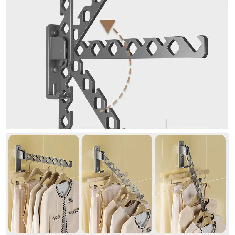 Space-Saving Wall-Mounted Clothes Organizer with Foldable Features