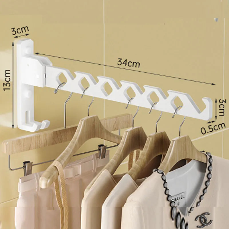 Space-Saving Wall-Mounted Clothes Organizer with Foldable Features