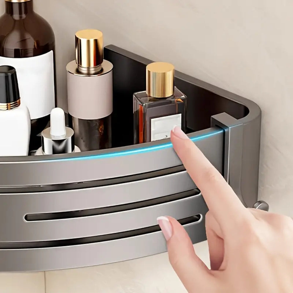 Space-Saving Corner Shower Shelf with Rust-Free Finish