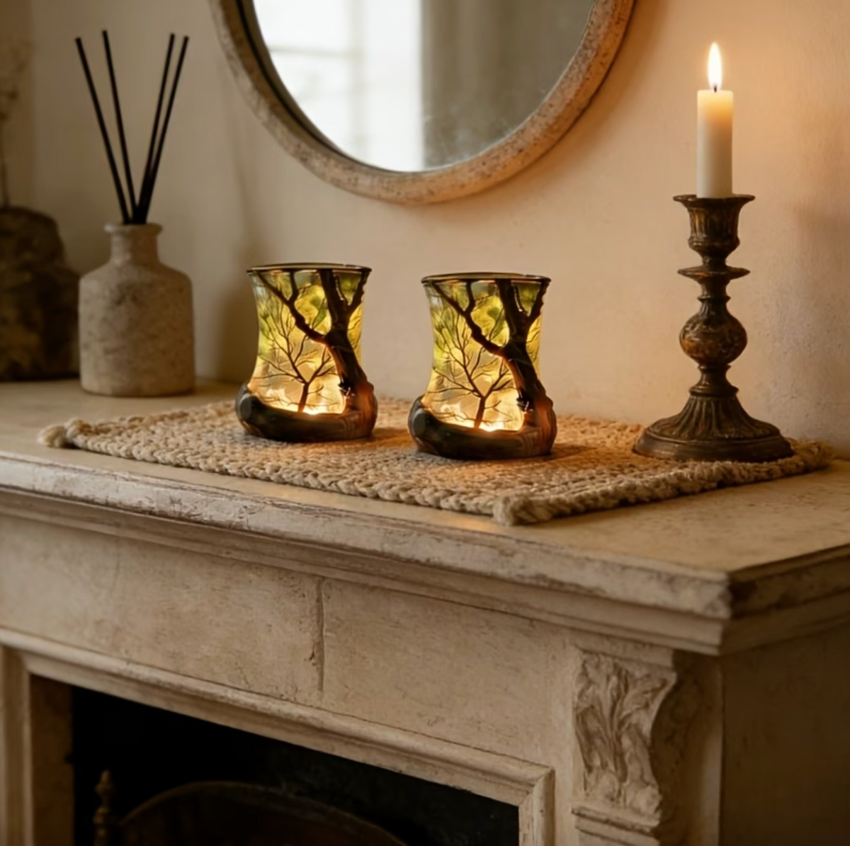 Chic Cordless Table Lamp with Nature-Inspired Design