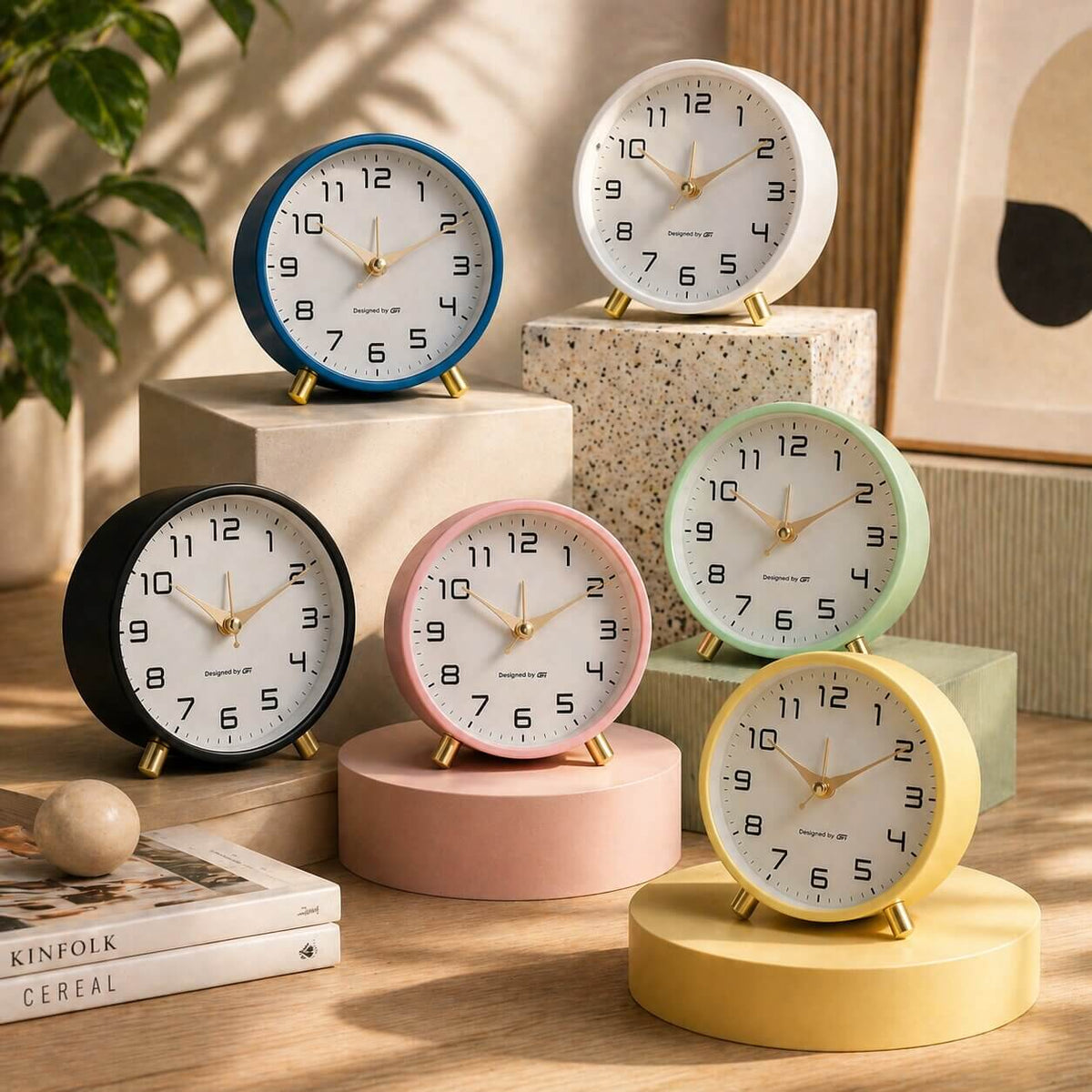 Stylish Battery-Operated Desk Clock with Silent Sweep