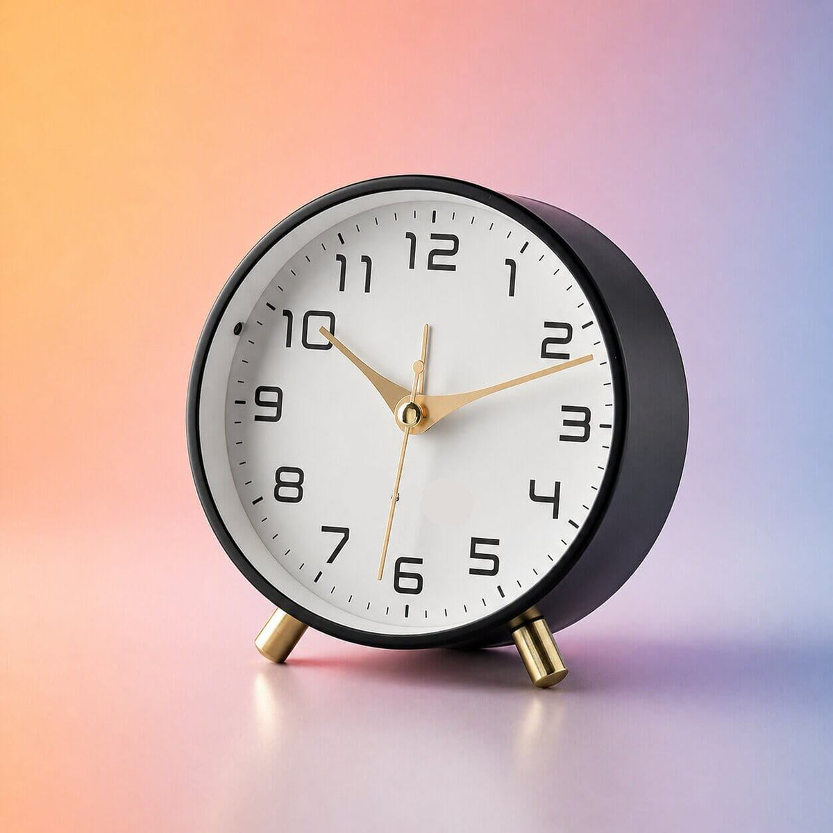 Stylish Battery-Operated Desk Clock with Silent Sweep