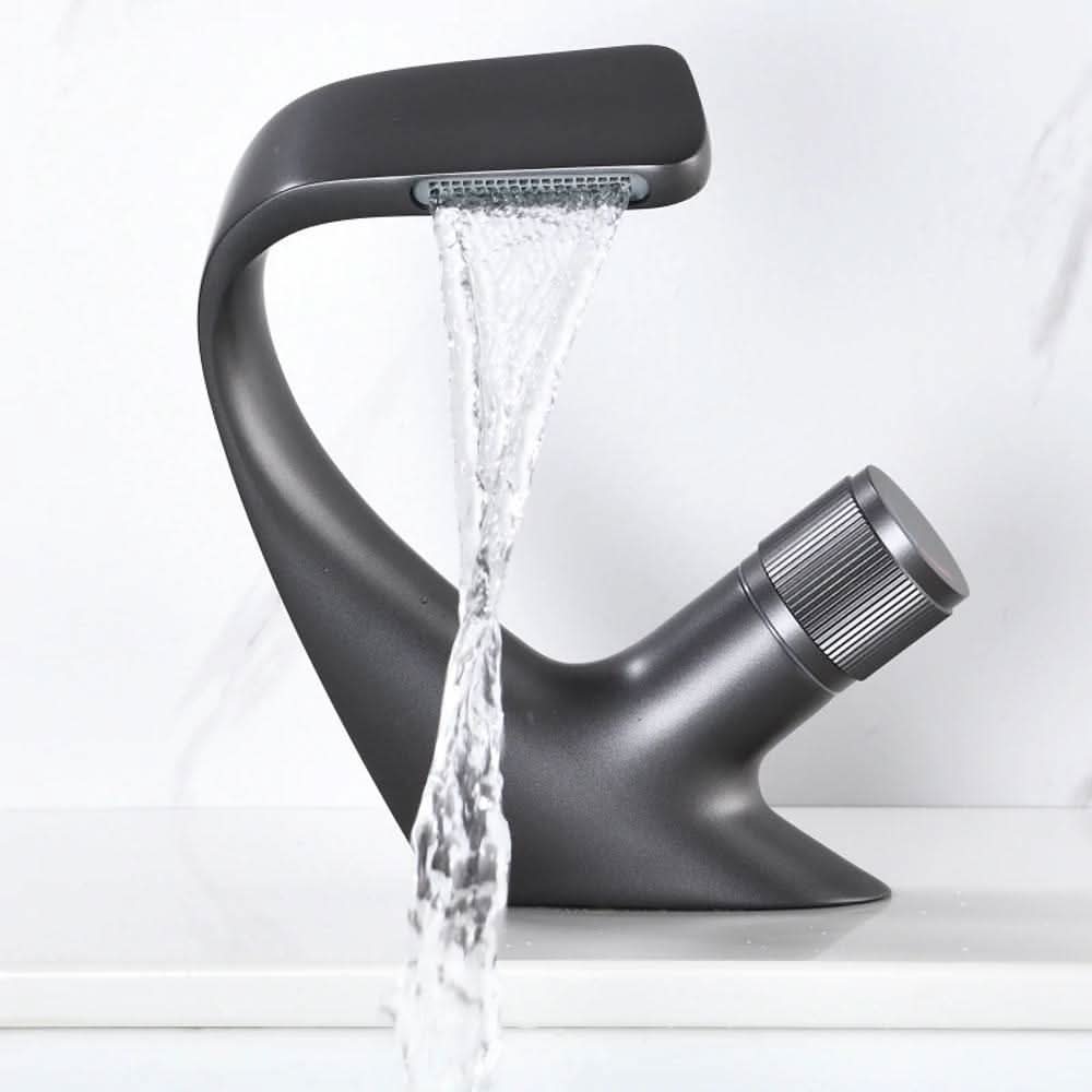 CascadeFlow – Stylish Brass Basin Mixer for a Luxe Bathroom