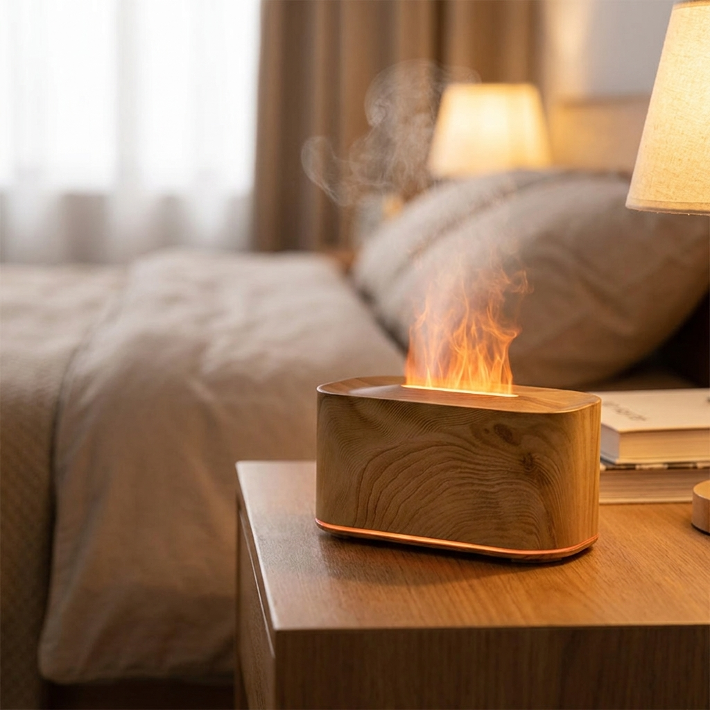 SerenityMist Aromatherapy Humidifier with Luminous Flame Display