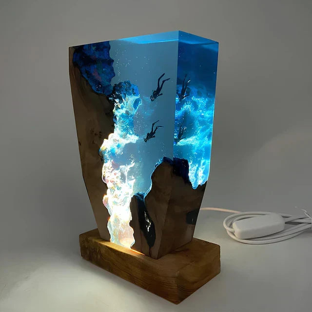 Tabletop Lamp with Artistic Design - AbyssGlow Style