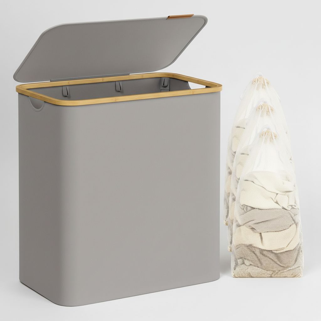 FreshFold Laundry Basket - Breathable Fabric Storage Solution