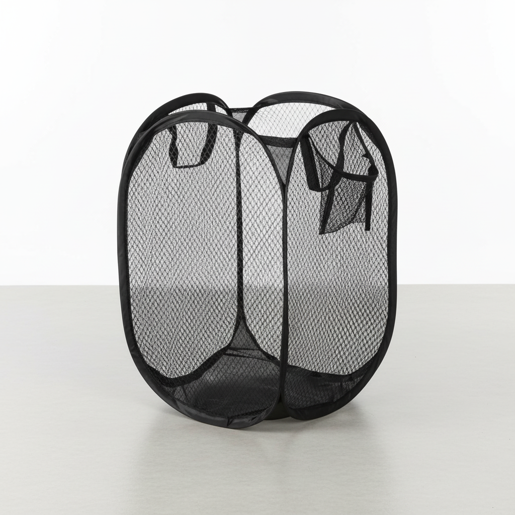 Portable Mesh Laundry Basket - Foldable Design