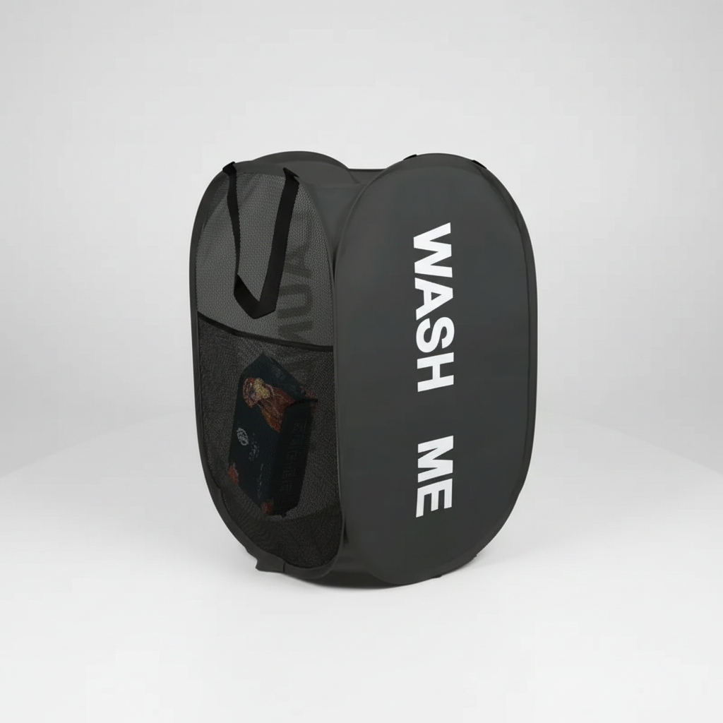 Portable Mesh Laundry Basket - Foldable Design