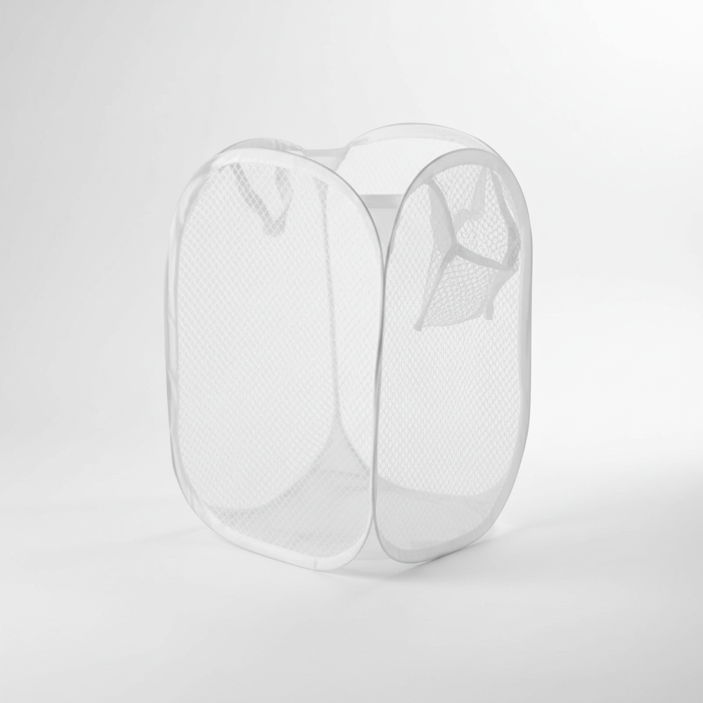 Portable Mesh Laundry Basket - Foldable Design