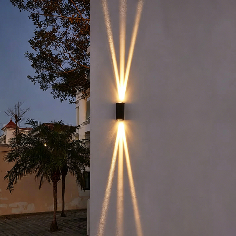 IllumaGlow | Elegant Black LED Outdoor Wall Light Fixture