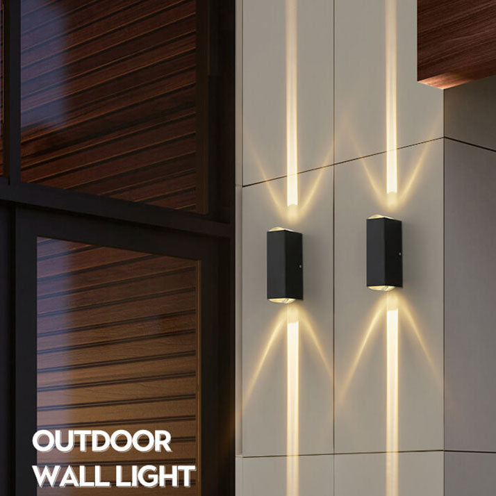 IllumaGlow | Elegant Black LED Outdoor Wall Light Fixture