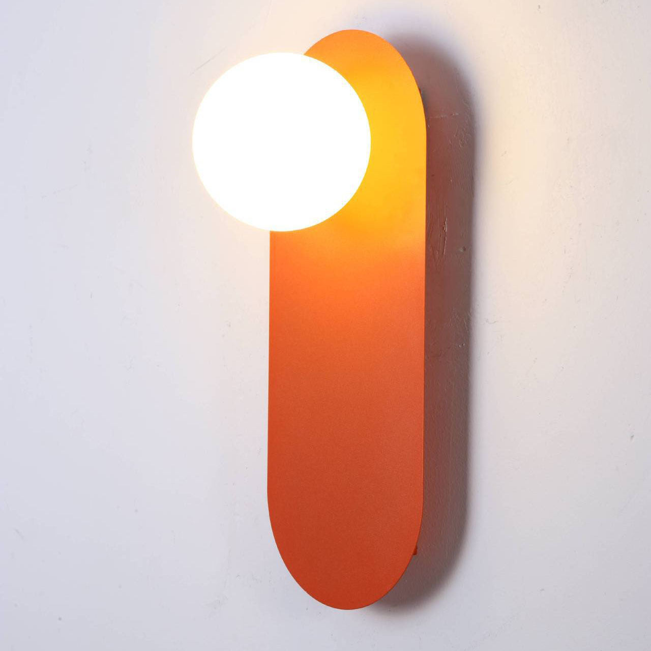 LuminousSphere | Contemporary Glass Wall Light with Vibrant Base