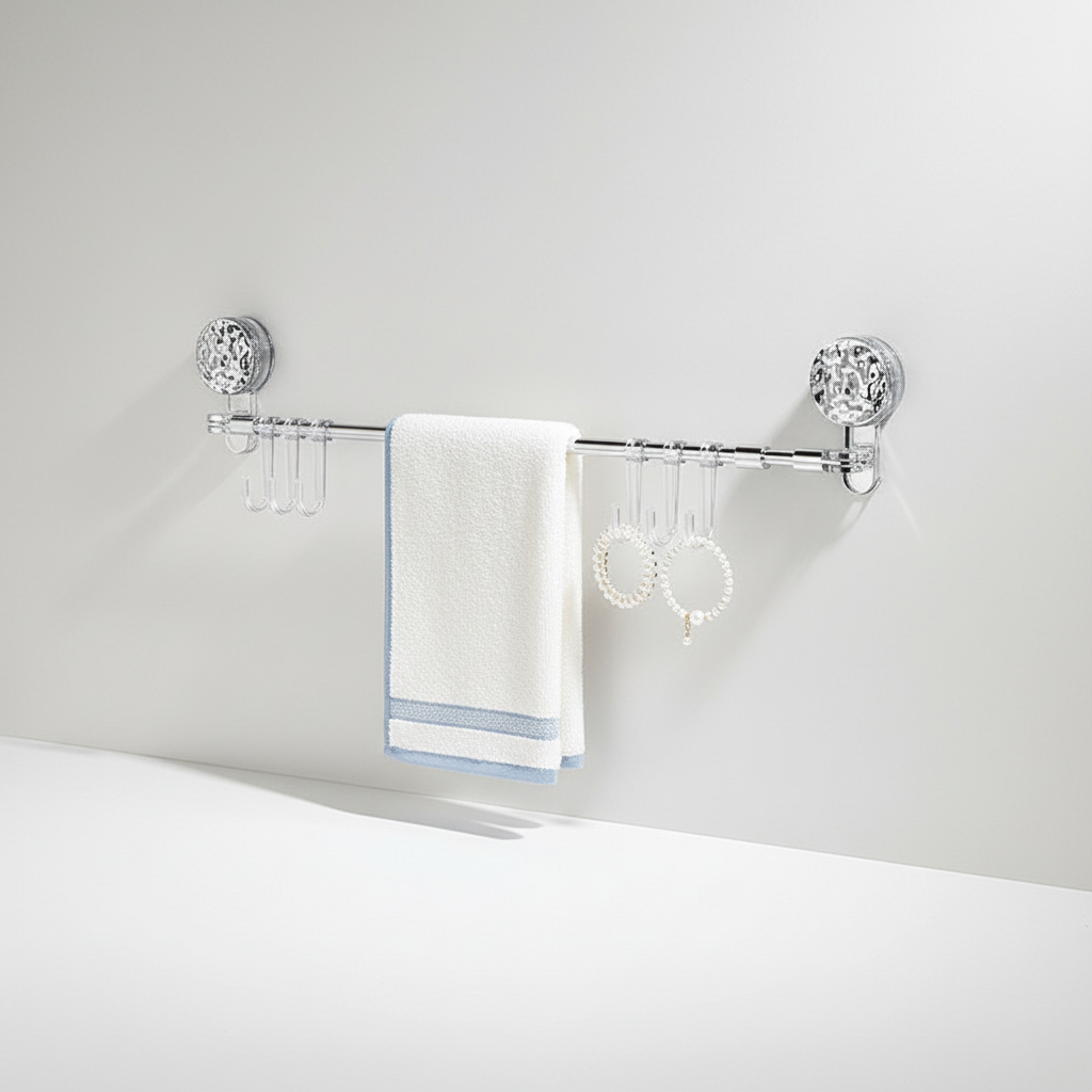 Wall-Mounted Retractable System with Hooks