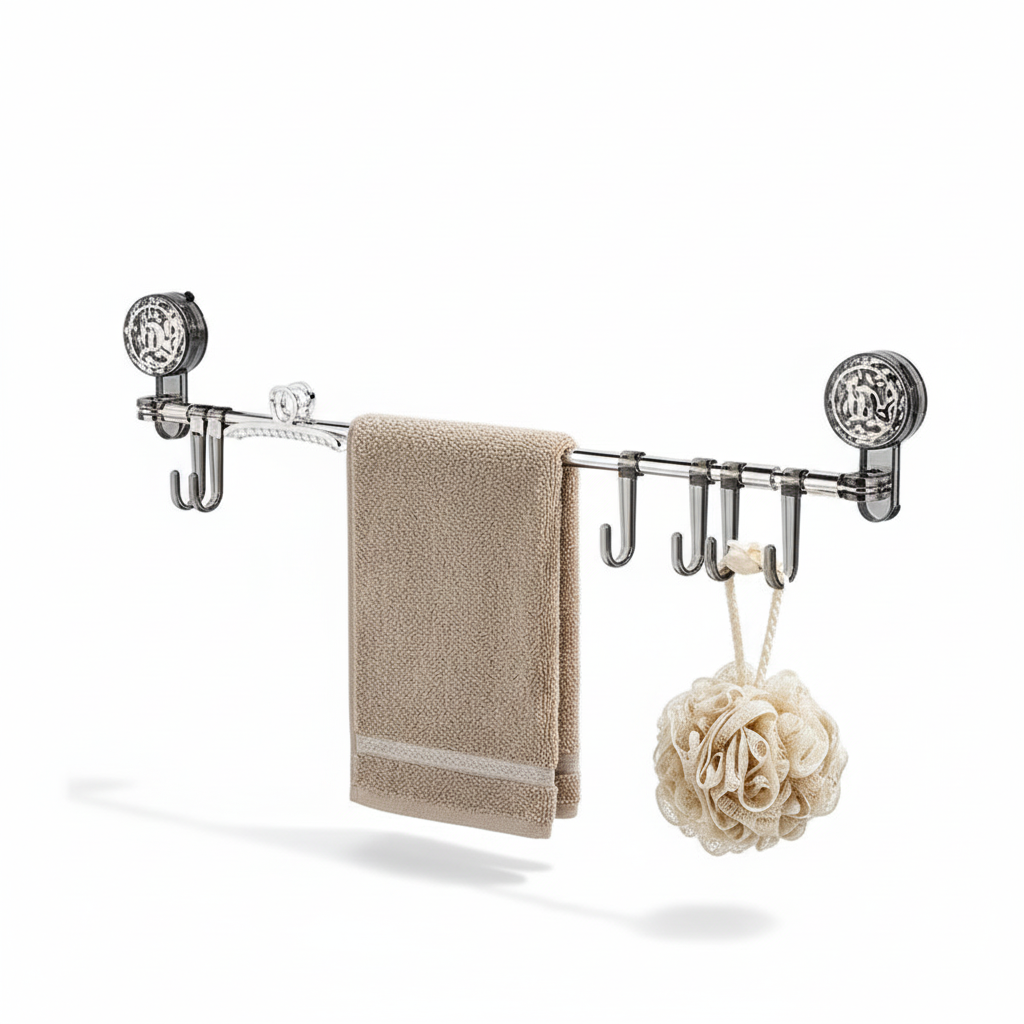 Wall-Mounted Retractable System with Hooks