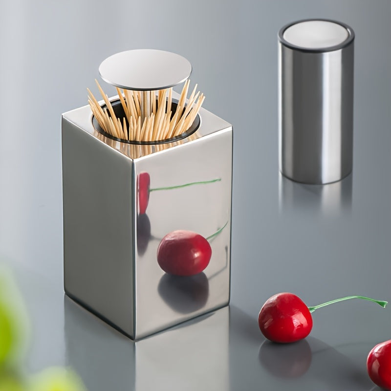 Automatic Stainless Steel Toothpick Holder for Easy Access
