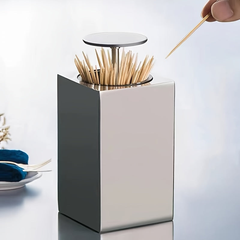 Automatic Stainless Steel Toothpick Holder for Easy Access