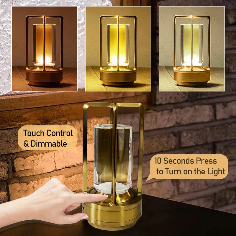 Sleek Touch-Controlled Wireless Table and Nightstand Lamp