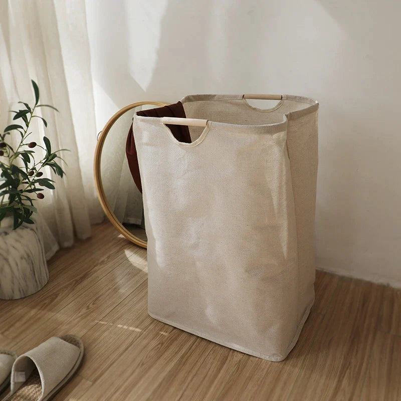 Chic Cotton-Linen Folding Laundry Basket for Modern Homes