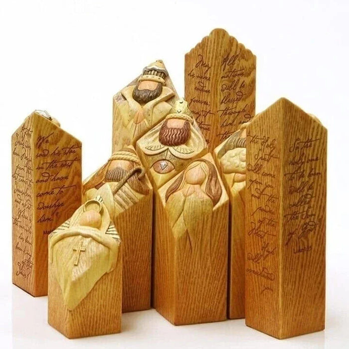 Elegant Nativity Column Figurines for Holiday Decor