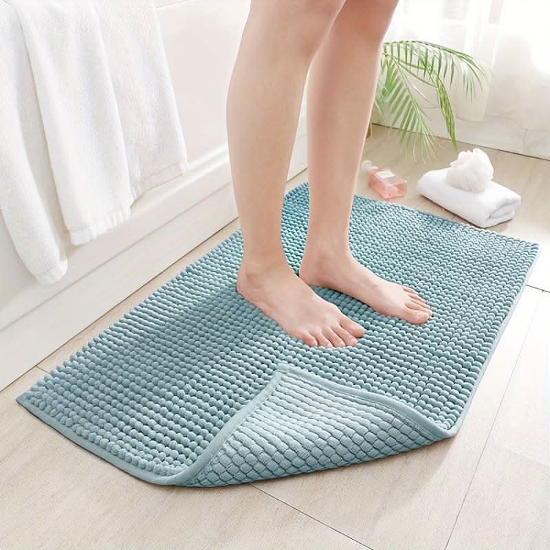 CozyNest Chenille Non-Slip Bath Mat for Comfort & Safety