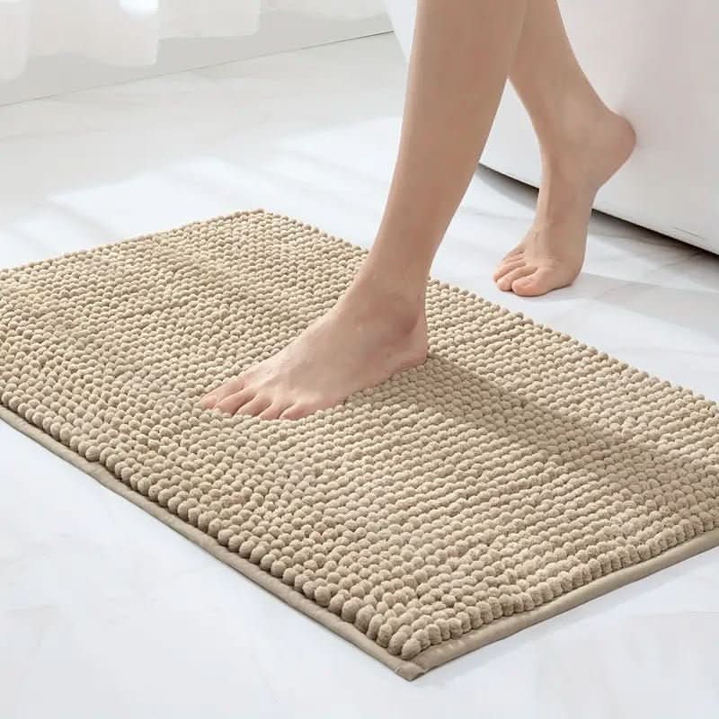 CozyNest Chenille Non-Slip Bath Mat for Comfort & Safety