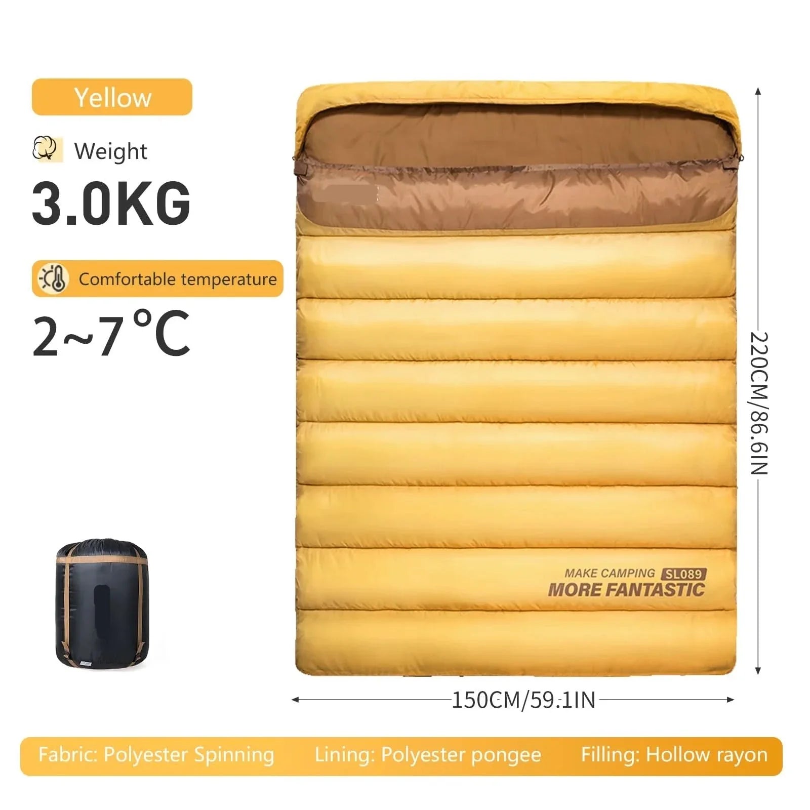 Couple's Retreat – Spacious Double Sleeping Bag for Two