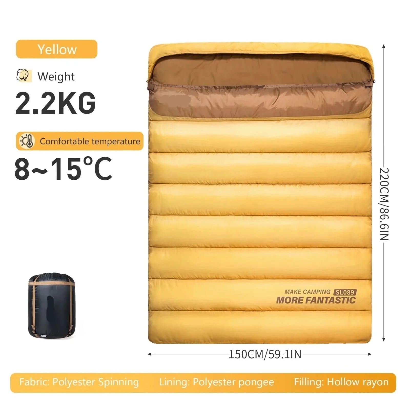 Couple's Retreat – Spacious Double Sleeping Bag for Two