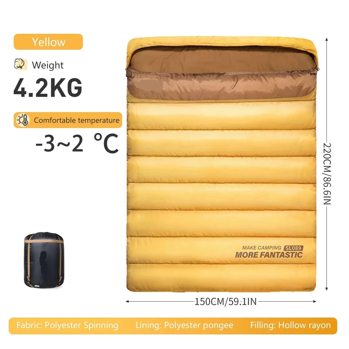 Couple's Retreat – Spacious Double Sleeping Bag for Two
