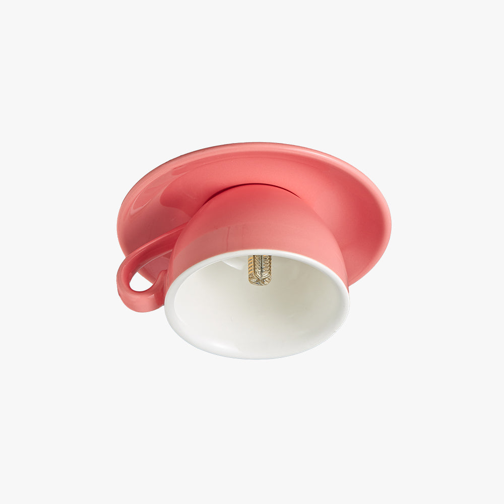 Morandi Coffee Cup Ceiling Fixture – Ceramic Design