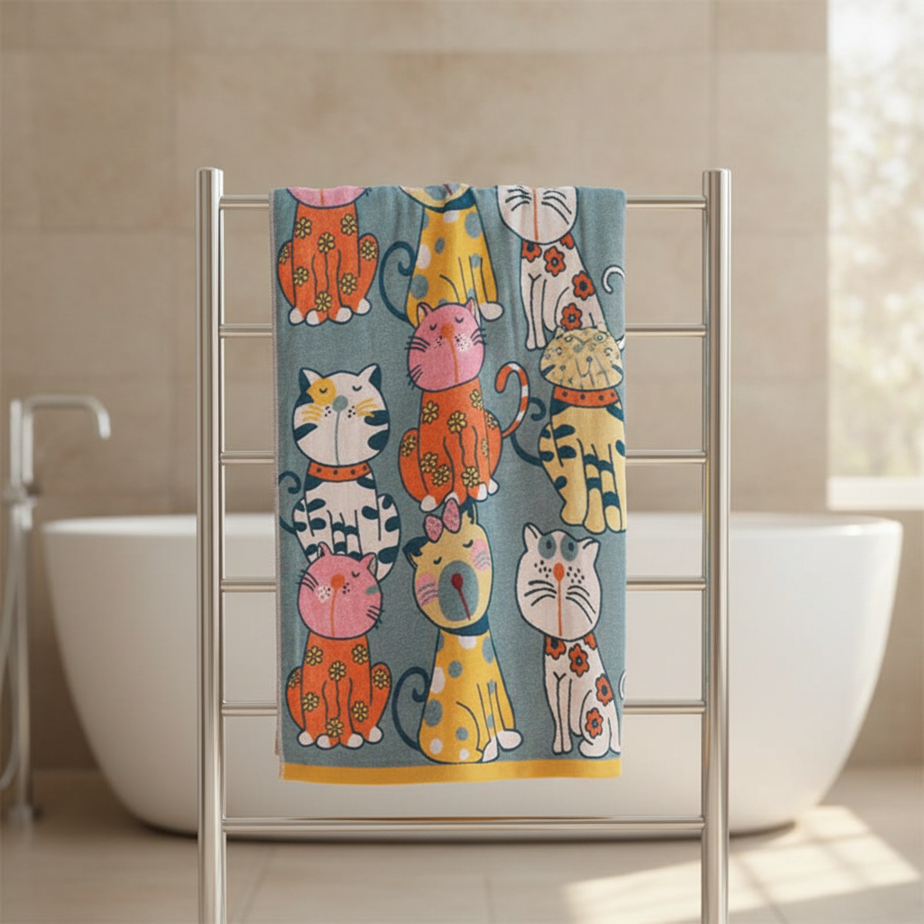 Kitten-Themed Baby Bath Towel