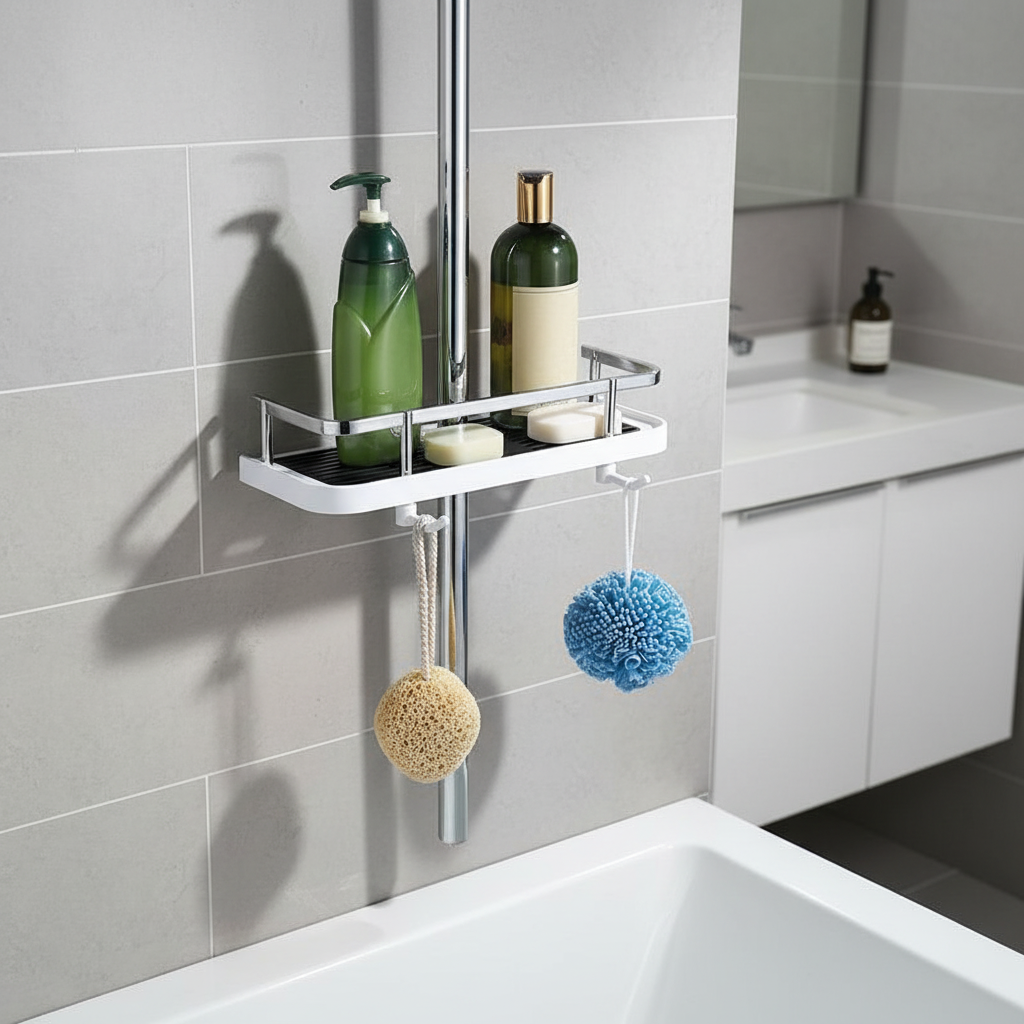 Suction Cup Shower Shelf for Bathroom Storage