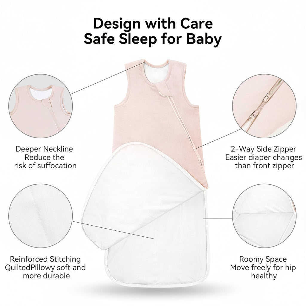 CozyBamboo Sleep Sack with Dual Zipper for Ideal Comfort
