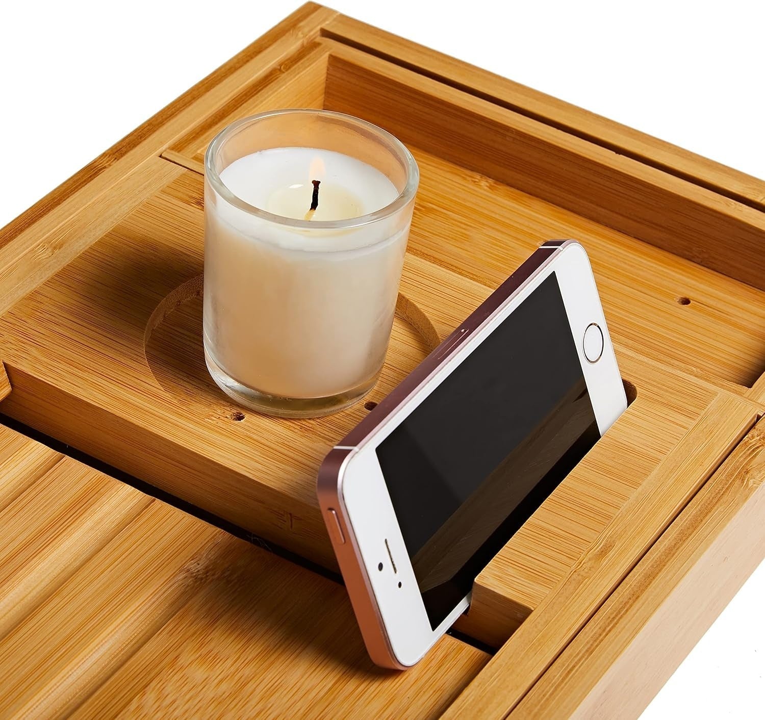 Elegant Bathtub Organizer Tray | Adjustable with Wine Holder