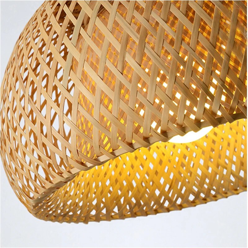 Adjustable Handwoven Bamboo Pendant Light for Elegant Spaces