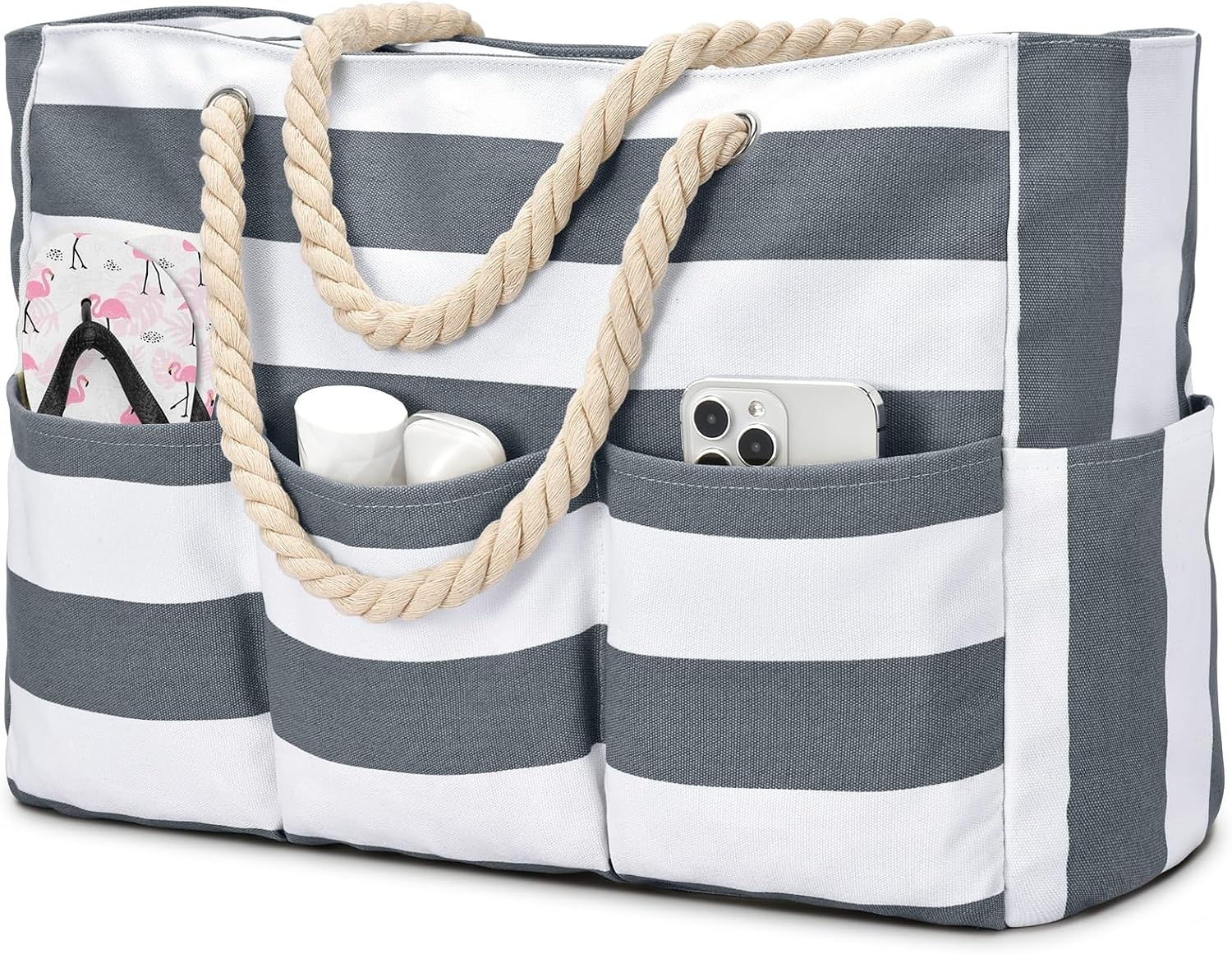 Ultimate Beach Companion | Oversized Waterproof Tote with 7 Pockets