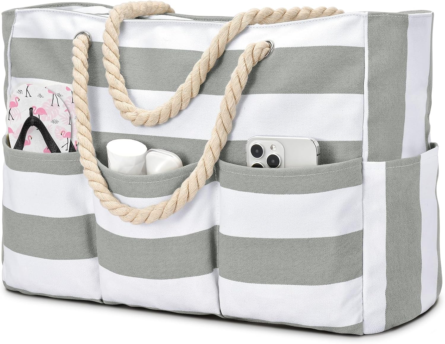 Ultimate Beach Companion | Oversized Waterproof Tote with 7 Pockets