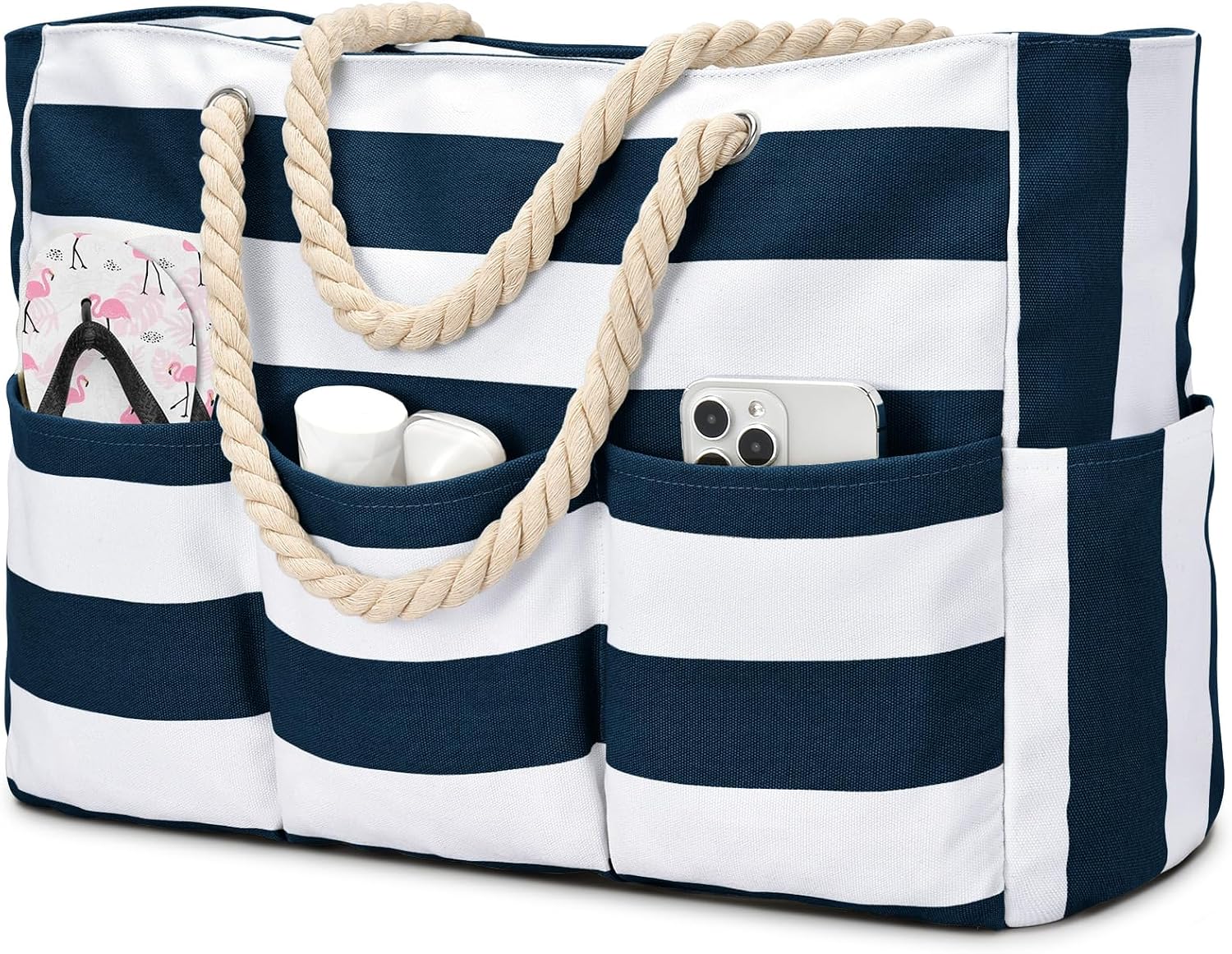 Ultimate Beach Companion | Oversized Waterproof Tote with 7 Pockets