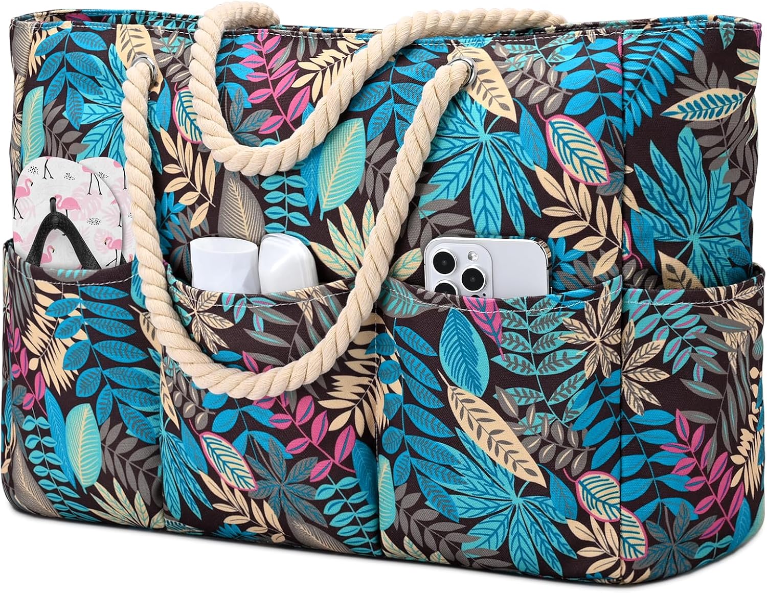 Ultimate Beach Companion | Oversized Waterproof Tote with 7 Pockets