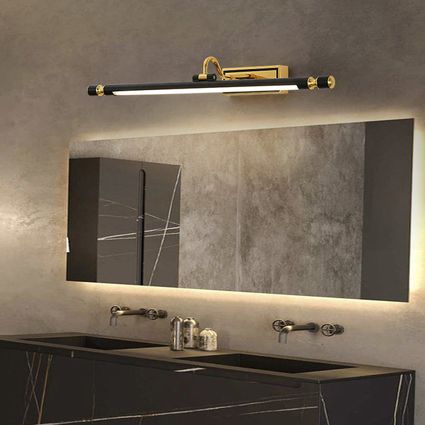 Elegant Black and Gold Mirror Light Fixture