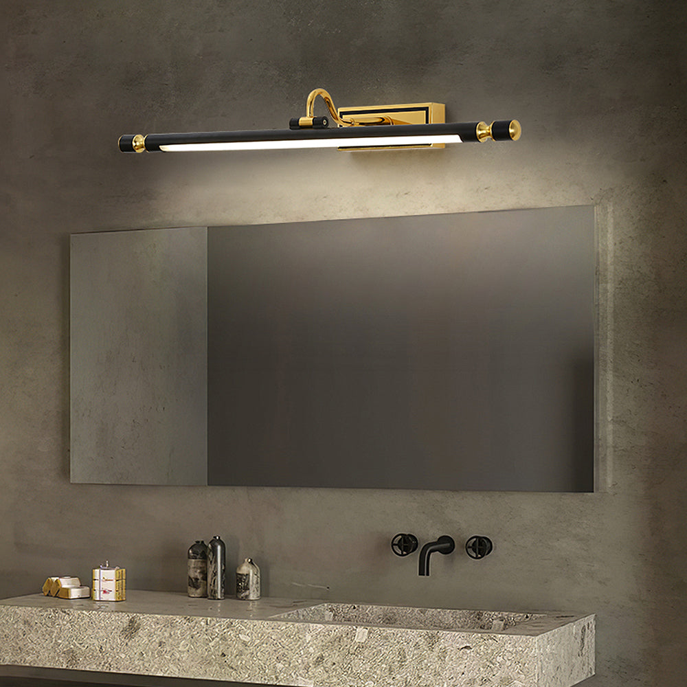 Elegant Black and Gold Mirror Light Fixture