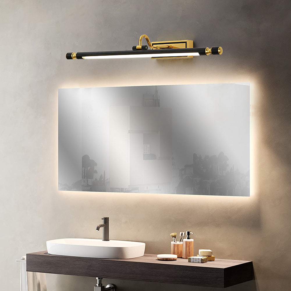 Elegant Black and Gold Mirror Light Fixture