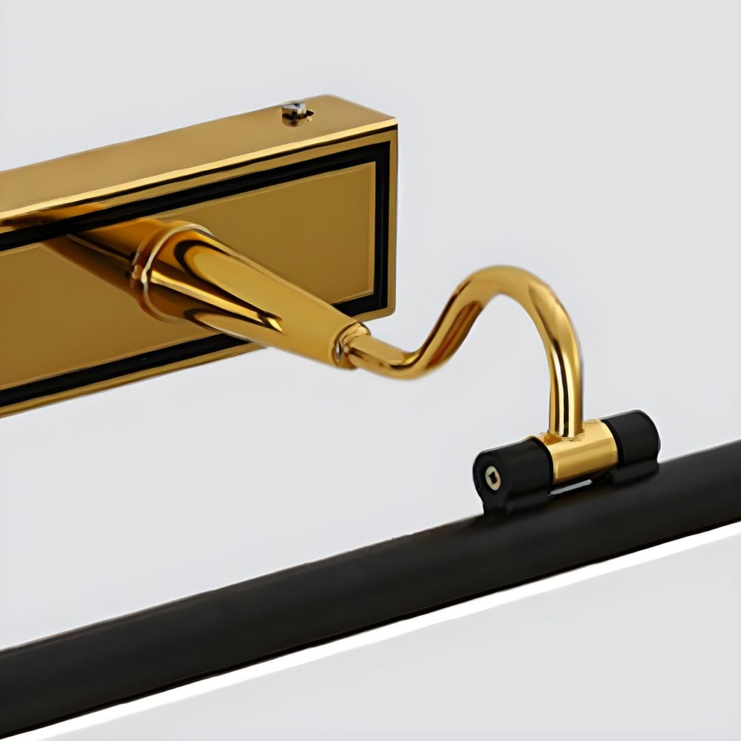 Elegant Black and Gold Mirror Light Fixture