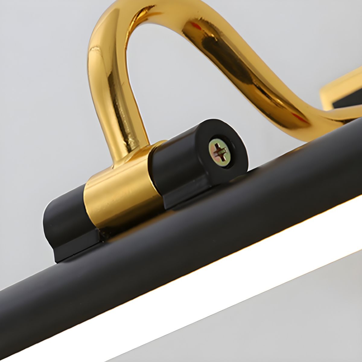 Elegant Black and Gold Mirror Light Fixture