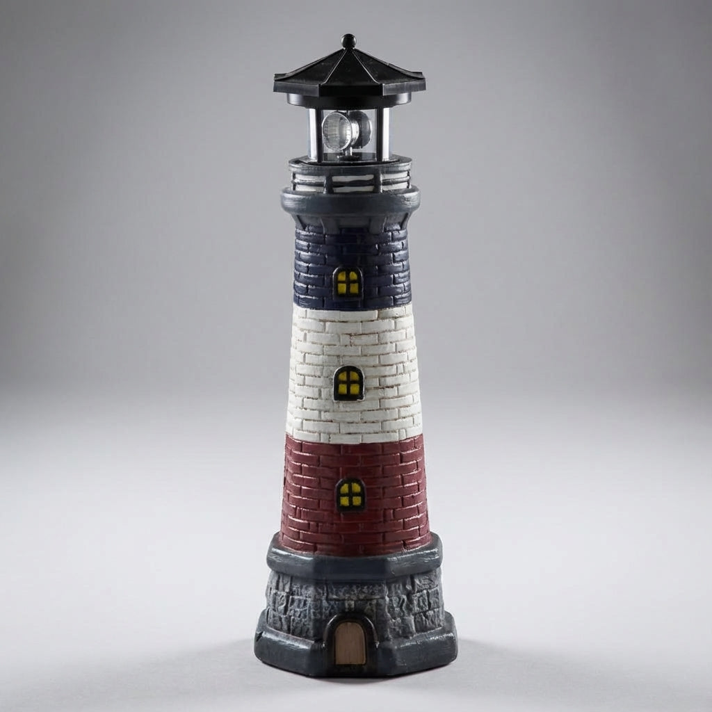 LumaWave | Solar-Powered Rotating Lighthouse for Outdoor Charm