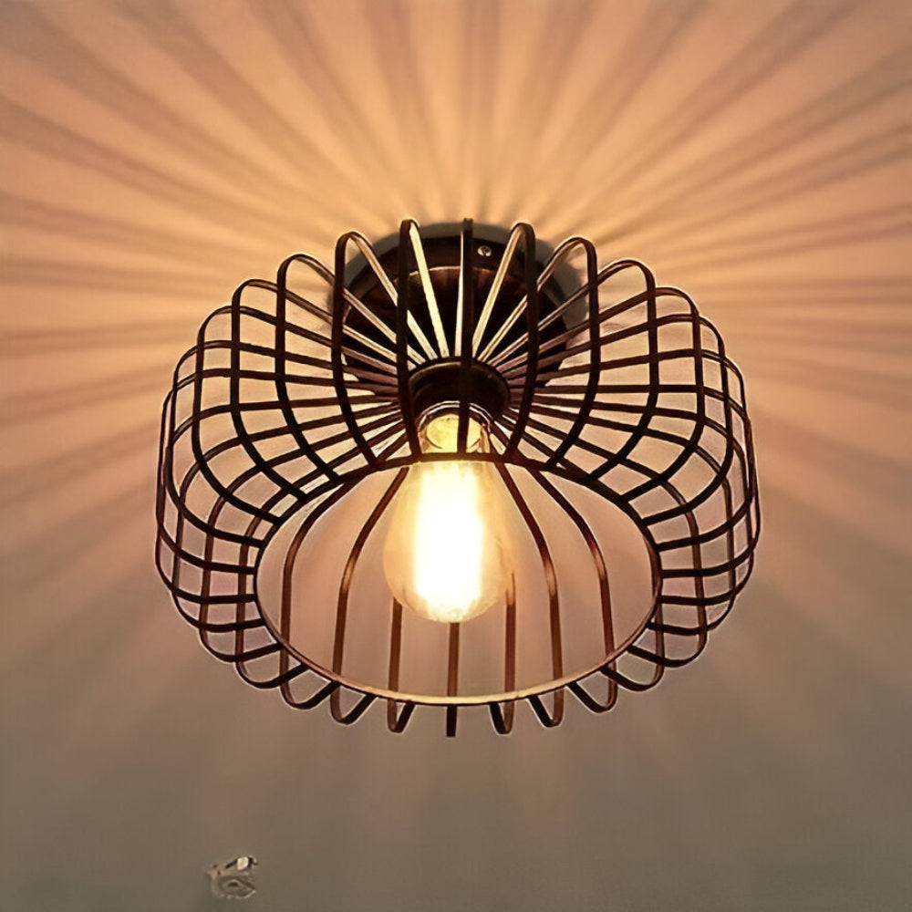 Chic Cage-Style Ceiling Light Fixture with E27 Socket