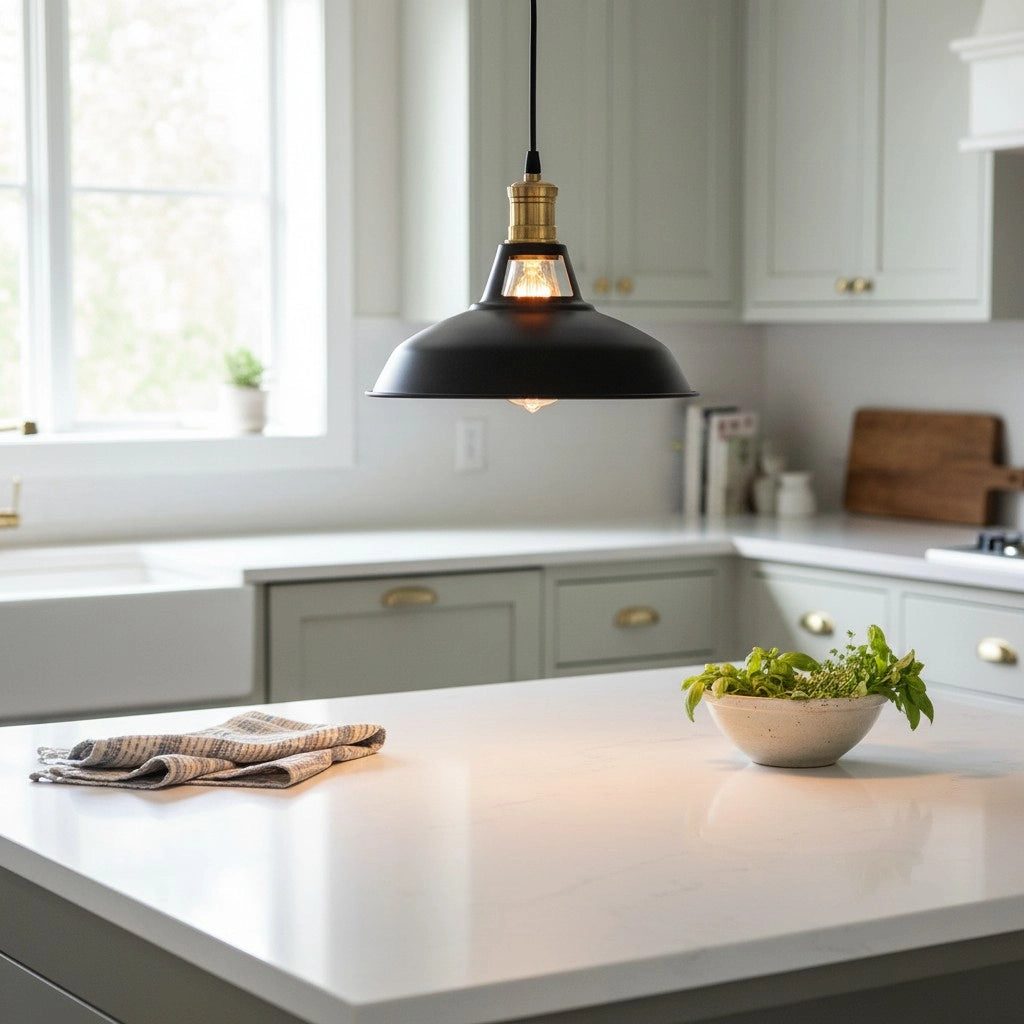 Elegant Steel Pendant Light with Minimalist Shade