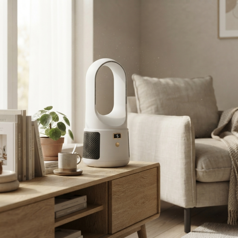 Cordless Bladeless Desk Fan with 6 Adjustable Speeds