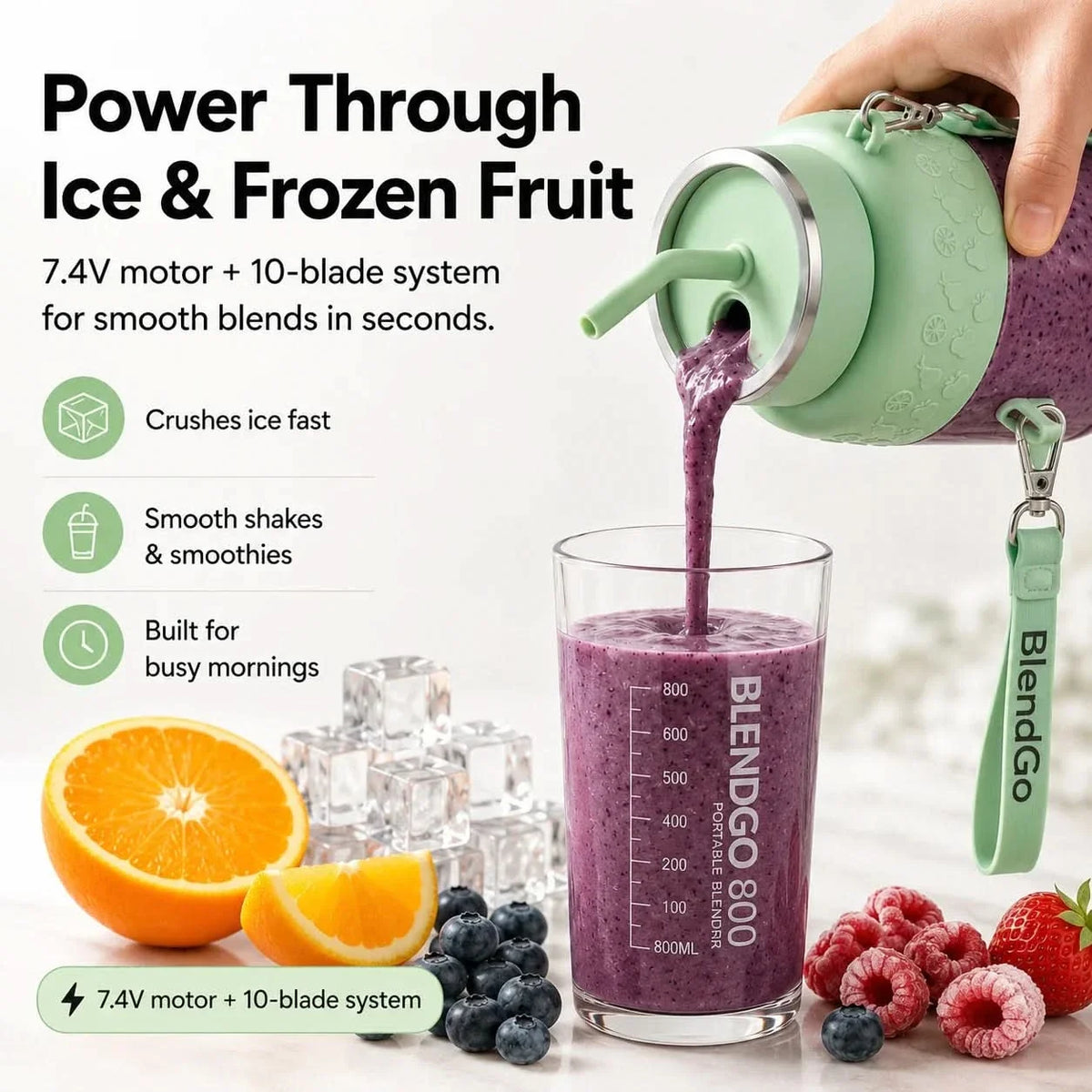 BlendMaster Pro – Compact Travel Blender for Smoothies